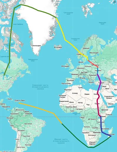 Схема: Заднесрединный геомеридиан