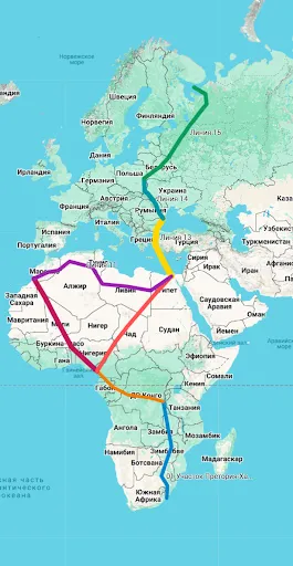Схема: геомеридиан Печени